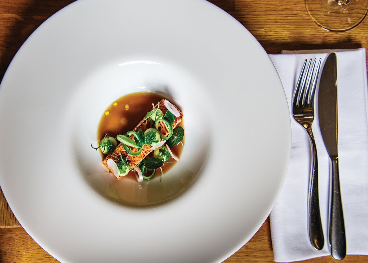 Mr Fox’s trout with turnip and avocado.