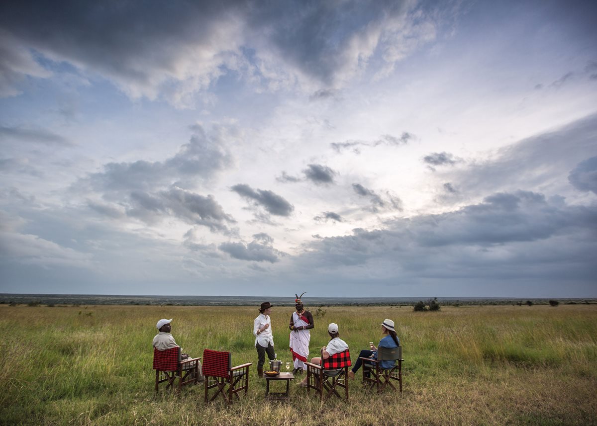 Taking a break for sundowners at Elewana Loisaba Tented Camp in Kenya.